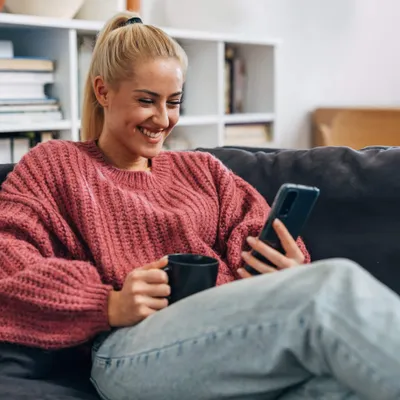 Woman Using Dating App